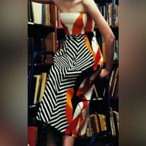 Anthropologie Tabitha Strapless Abstract Pattern Dress - Picture 1 of 9